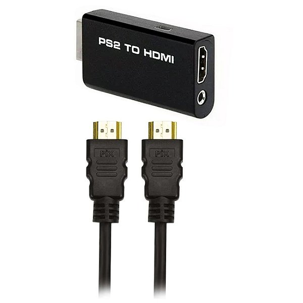 Conversor Adaptador Hdmi compatível com PS2 + Cabo HDMI
