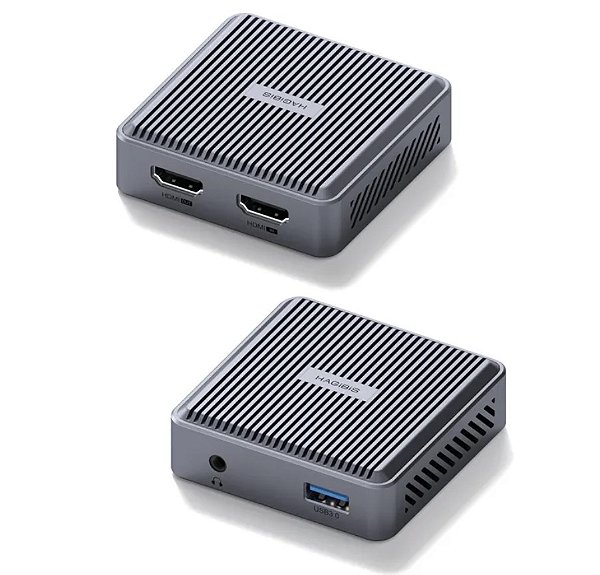 Placa de Captura de Vídeo Hagibis - Gravação Full HD 1080p com Saída 4K via USB 3.0