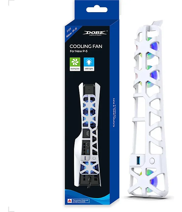 Cooler / Ventilador Externo PS5 Slim Dobe TP5-3538 com 3 Ventoinhas e USB 3.0 – Super Resfriamento