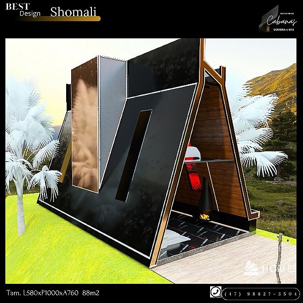 Cabana Shomali 90m - 2 Suites no mezanino acesso com elevador e amplo espaço no Térreo  -  Top Design SOMBRAeMIX