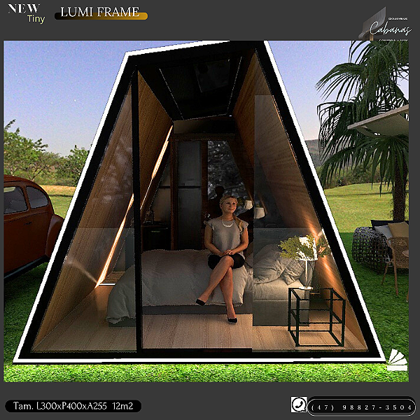 Mine Chalé  Lumi Frame  Glamping Tiny House - 12m