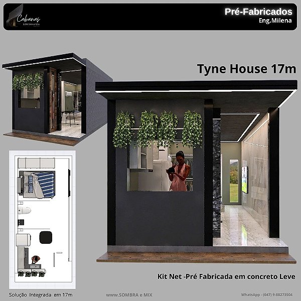 KIT NET Pré Fabricada em Concreto Leve  17m2