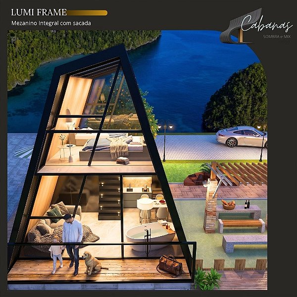 Chalé LUMI FRAME - CABANA Moderna com 43% mais espaço 40m úteis