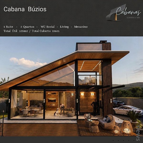 Cabana Búzios 3quartos + Mezanino = ( área útil 125m , total 155m )