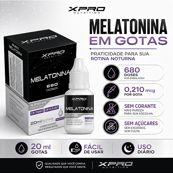 MELATONINA 21OMG 20ML UVA - XPRO NUTRITION