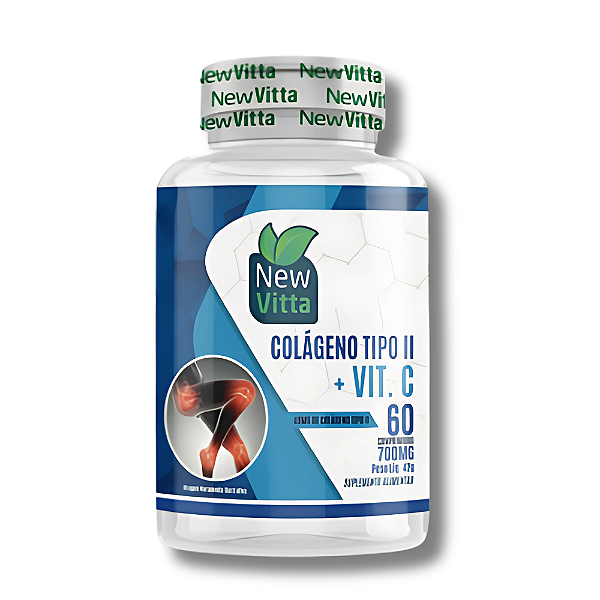 COLÁGENO TIPO II + VIT. C 700MG 60 CAPS - NEW VITTA