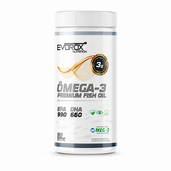 ÔMEGA-3 PREMIUM FISH OIL POTE 90 CAPSGEL - EVOROX NUTRITION