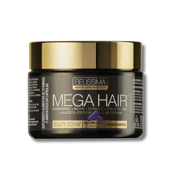 MEGA HAIR (FORTALECIMENTO E CRESCIMENTO DOS FIOS) 60 CAPS - BELISSIMA