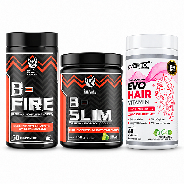 KIT MAGRA E LINDA (B-FIRE + B-SLIM + EVO HAIR)