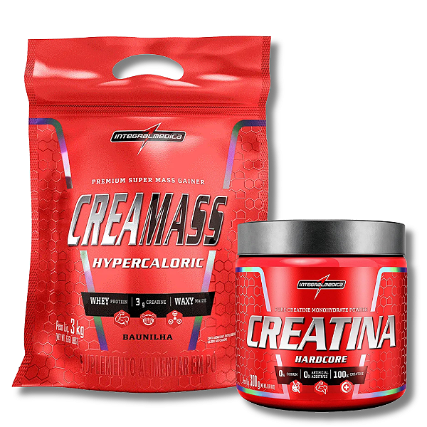 KIT PARA GANHO DE MASSA MUSCULAR: HIPERCALÓRICO + CREATINA