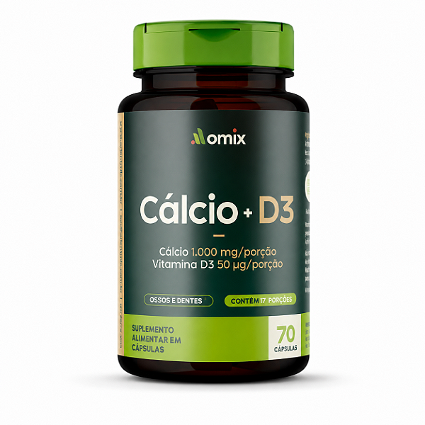 CÁLCIO + D3 SUPLEMENTO POTE 70 CÁPSULAS - OMIX