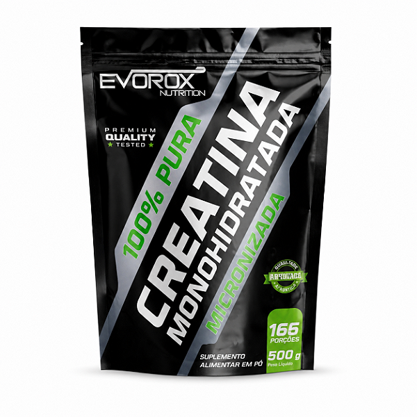 CREATINA MONOHIDRATADA 100% PURA MICRONIZADA REFIL 500G - EVOROX NUTRITION