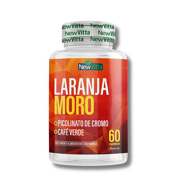 LARANJA MORO + PICOLINATO DE CROMO + CAFÉ VERDE POTE 60 COMPRIMIDOS - NEW VITTA