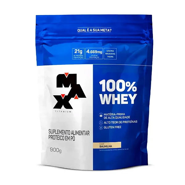 100% WHEY REFIL 900G - MAX TITANIUM