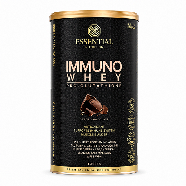 IMMUNO WHEY CHOCOLATE LATA 465G - ESSENTIAL NUTRITION