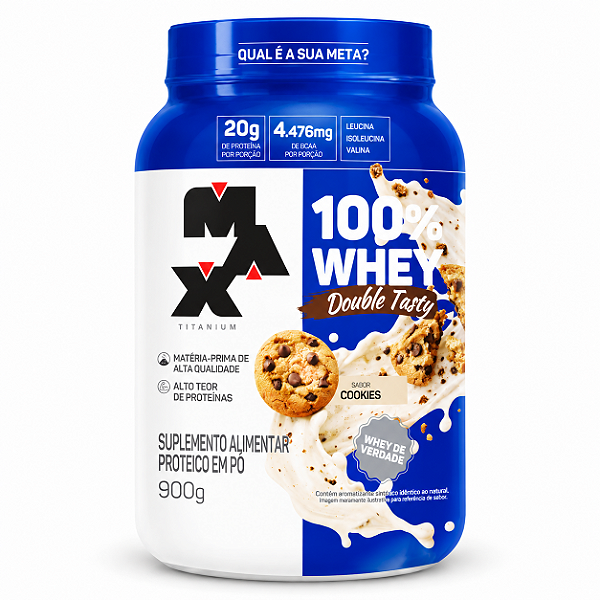 100% WHEY DOUBLE TASTY POTE 900G - MAX TITANIUM