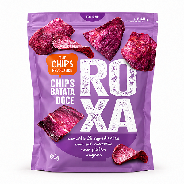 CHIPS DE BATATA DOCE ROXA 60G - THE CHIPS REVOLUTION
