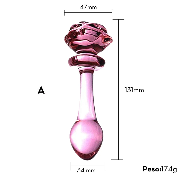 Plug Anal de Vidro em Formato de Rosa | HJMGA