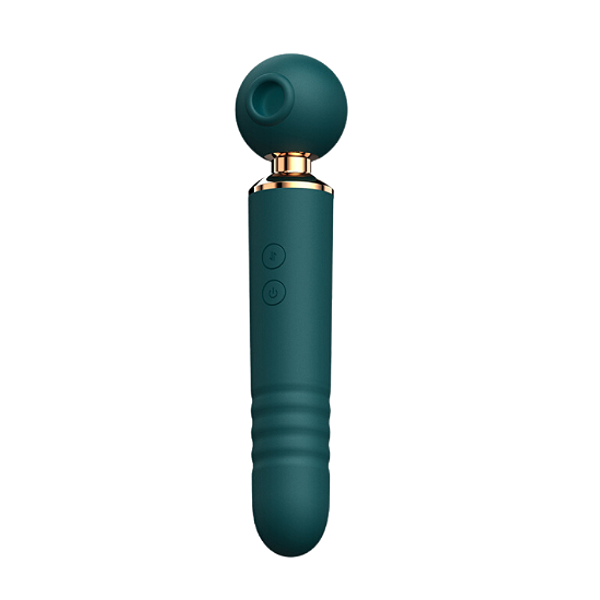 MÁGICA - Varinha Mágica Sendo Vibrador Ponto G - Com Vai e Vem 3 Em 1 Cor : Verde | MVS1803