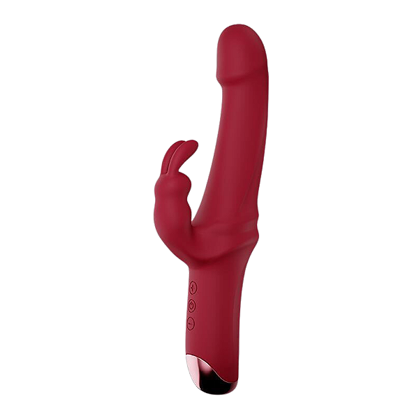 HÉLIO -VIBRADOR PONTO G COM ESTIMULADOR CLITORIANO RABBIT - COR : VERMELHO | MVE4312