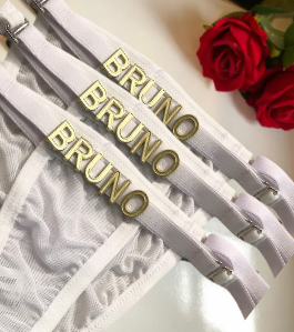 CALCINHA STRING | Tule  Personalizável Com Letras Cor : Branco - Não Acompanha as Letras - Y5093