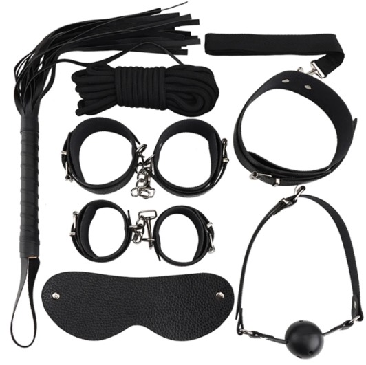 Kit Bondage 8 em 1 - Cor: Preto | MLSM1802