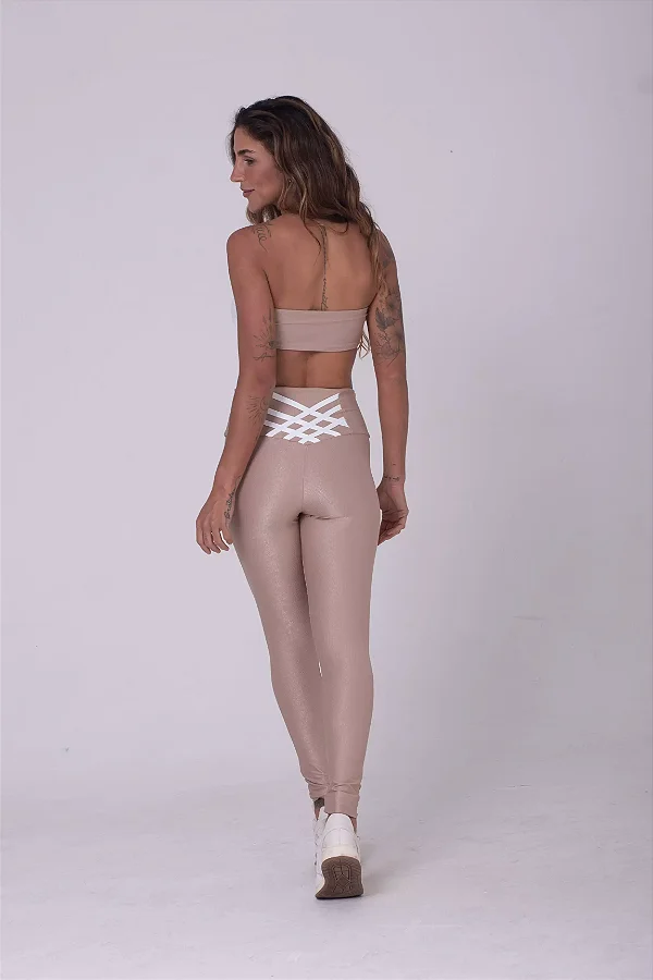 Legging Compressão e Top Faixa Maisa Bicolor