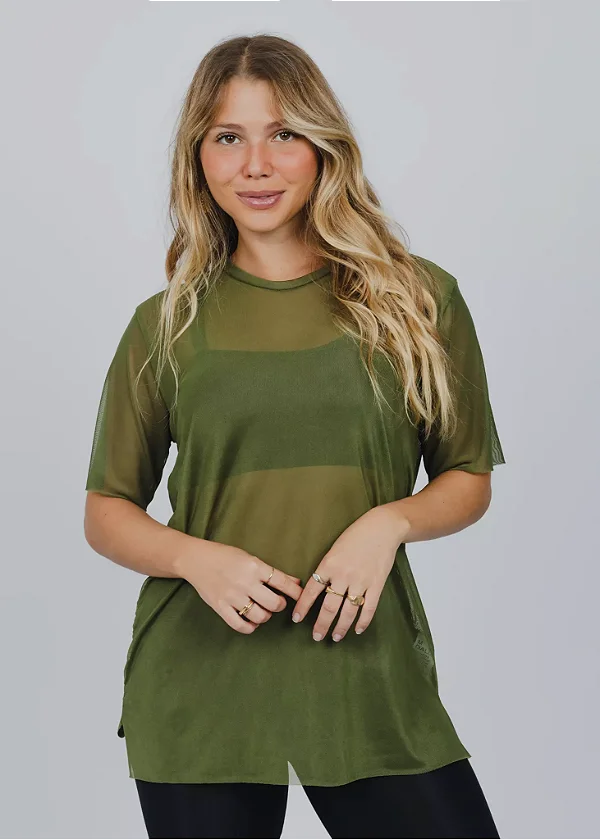 Blusão Tule Verde Oliva