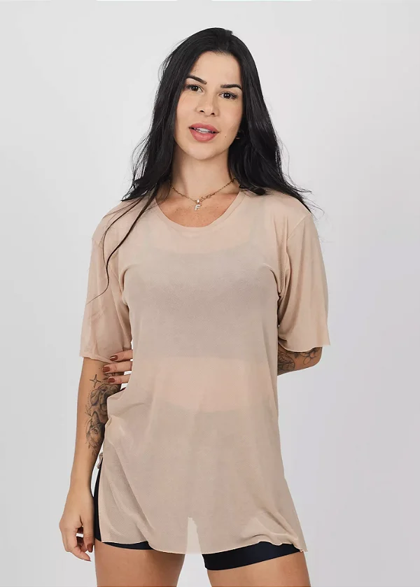 Blusão Tule Amêndoa