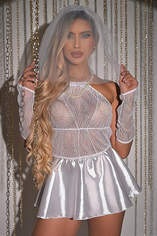 Fantasia | Noiva Proibida em Cetim c/ Véu