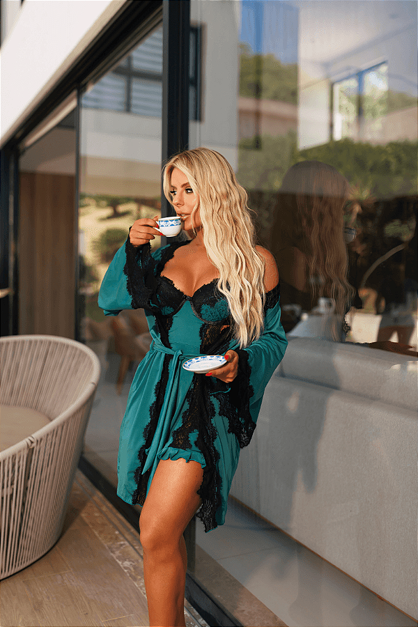 Kit Camisola Campos c/ Robe | 3 peças