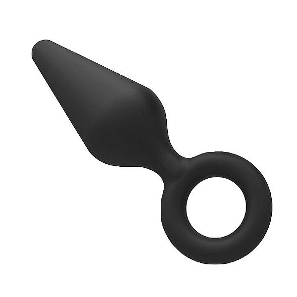 Plug Anal em silicone  | Formato Cone c/ alça de dedo