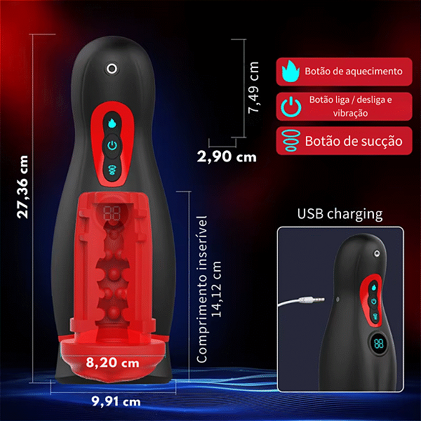 MAST | Masturbador masculino com aquecimento e suporte para celular