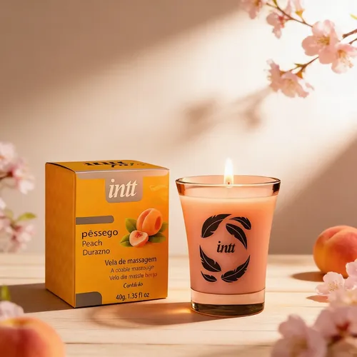 INTT - Vela Para Massagem Beijável | Sabor: Pêssego