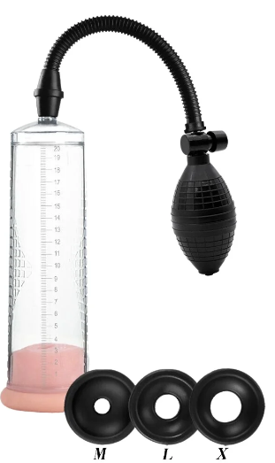 HANDSOME UP - Bomba Peniana De Cilindro Transparente Com Sucção a Vácuo Manual Com 1 Anel De Vedação