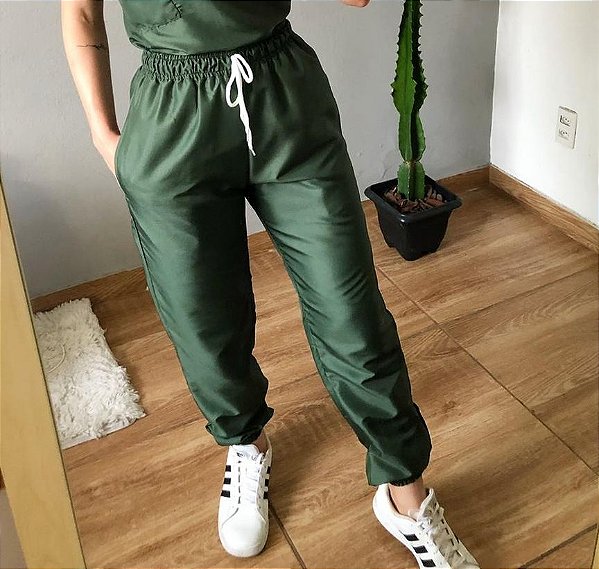 Calça Cirúrgica Feminina Verde Militar