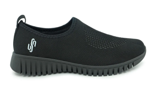 Tênis Slip On Todo Preto Tricot Detalhes Usaflex