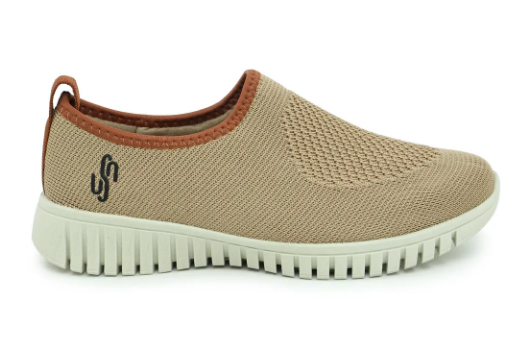 Tênis Slip On Camel Tricot Monograma Usaflex