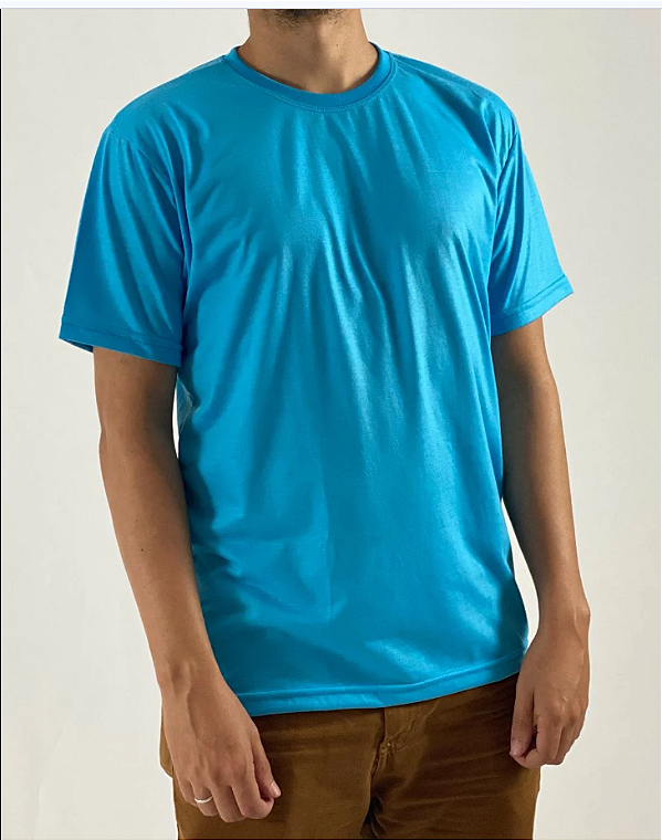 Camiseta Poliester Azul Turqueza