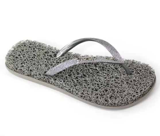 Sandalia Flat Shine Prata CleanUP
