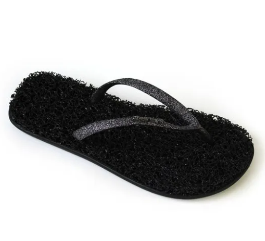 Sandalia Flat Shine Preta CleanUP