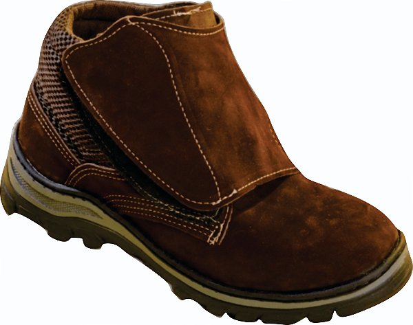 Bota Nobuck Marrom Velcro