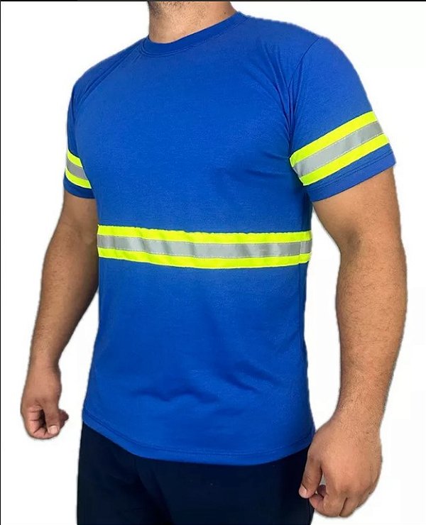 Camiseta com Faixa Refletiva Royal Manga Curta