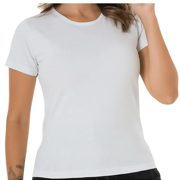 Camiseta Canelada  Manga Curta Gola Careca