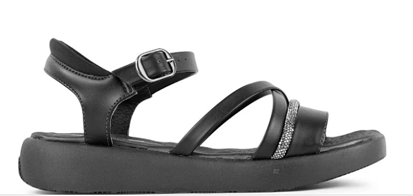 Sandália Papete Preta Comfortflex 42304