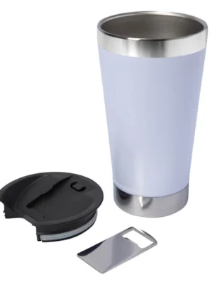 Copo Térmico Special Light Branco de Inox Com Tampa de 500ml