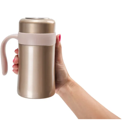 Caneca Térmica dourada de Inox Com Infusor 500ml