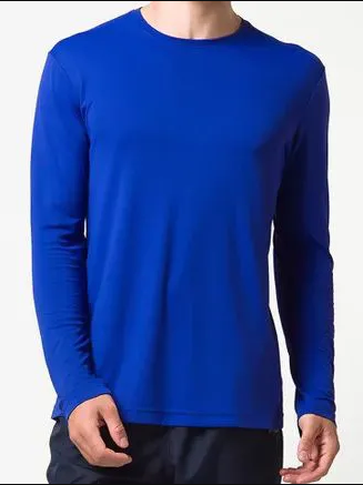 Camiseta Poliester Azul Royal Manga Longa