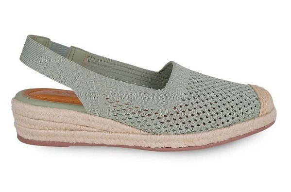 Sandalia Espadrille Anabela Luana Valentina Flats Verde Oliva