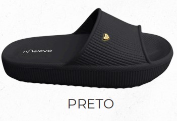 Chinelo Meleve  Feminino AT467 Preto